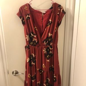 Free People Red Long Dress